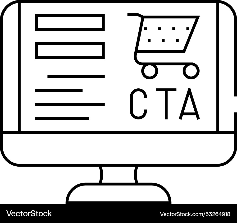 Call to action cta ux ui line icon vector image