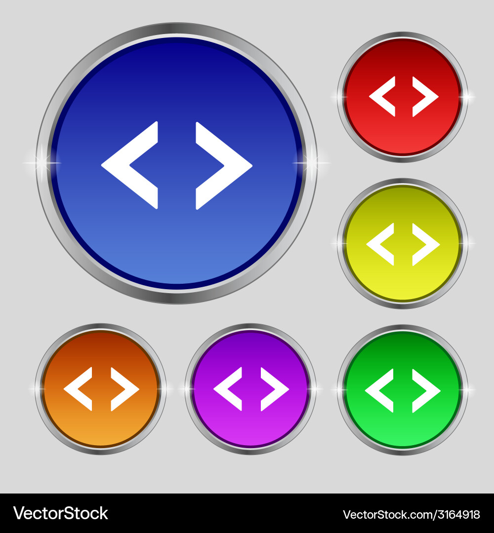 Code sign icon programmer symbol set of colored vector image