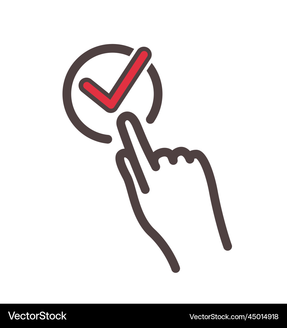 Color button with tick icon Vector Image