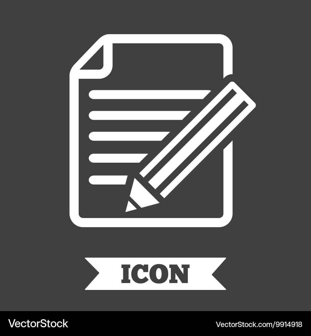Edit document sign icon content button vector image