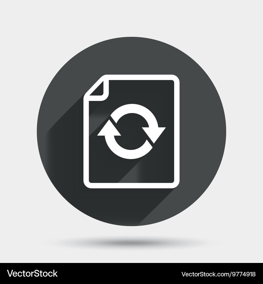 File document refresh icon reload doc symbol vector image