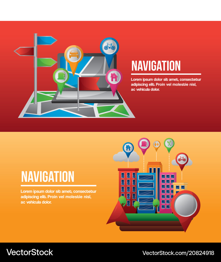 Gps navigation application Vector Image