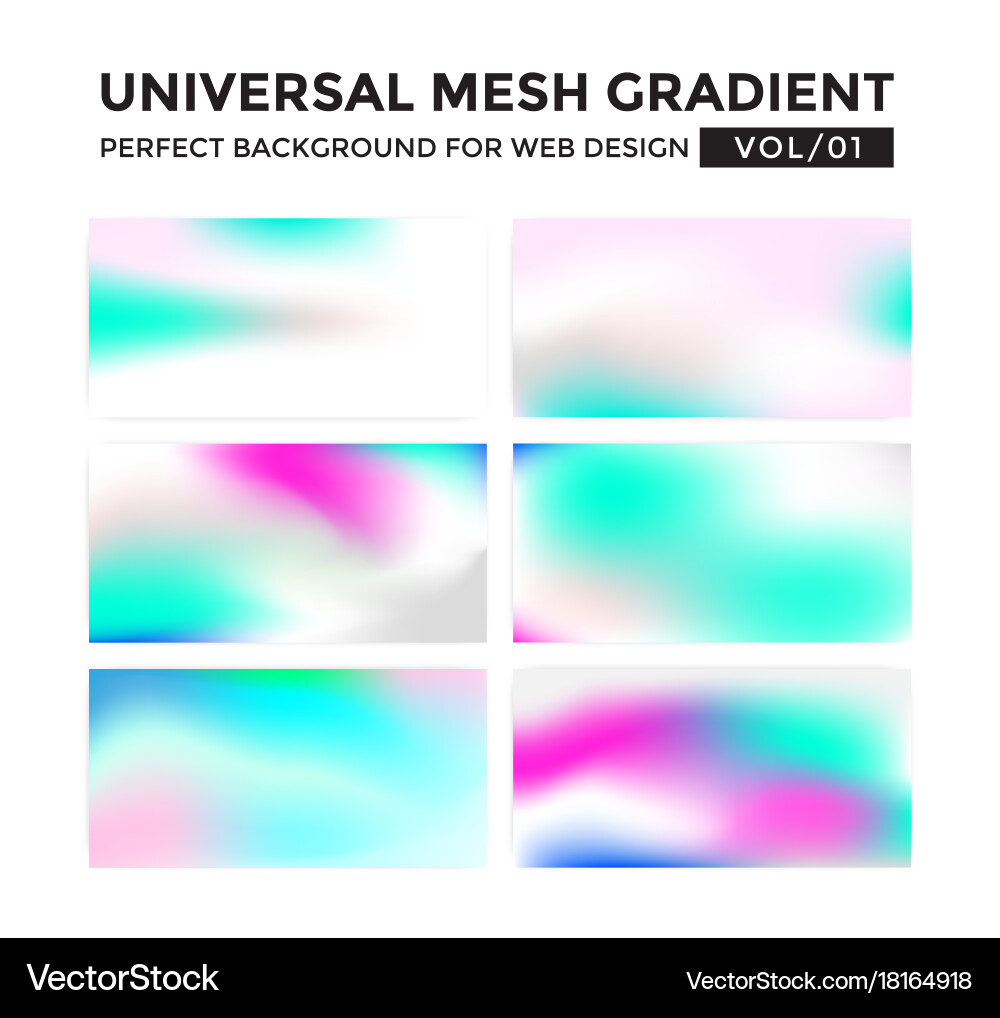Iridescent colored universal mesh gradient vector image