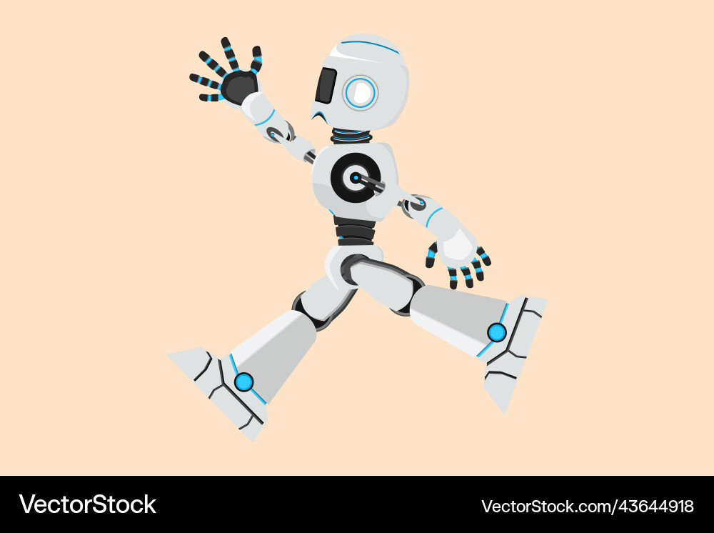Jumping Robot Character Vector Image