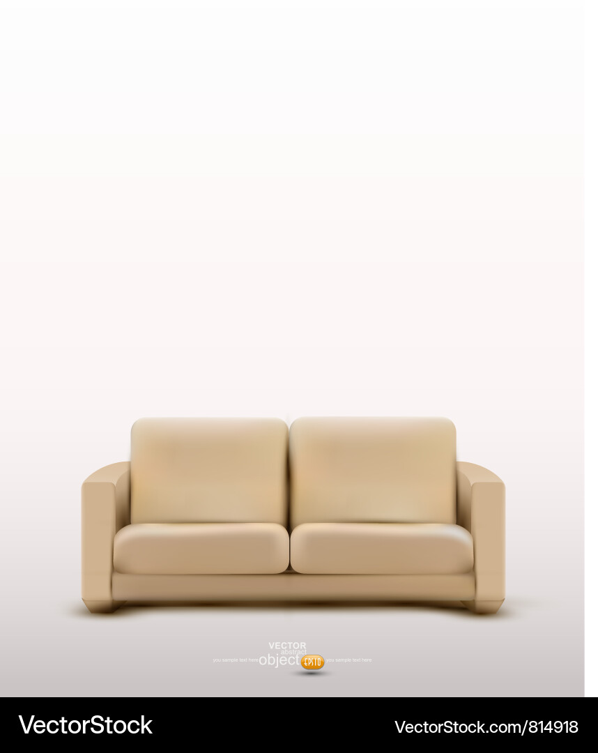 Modern Sofa in Neutral Setting Vector Image