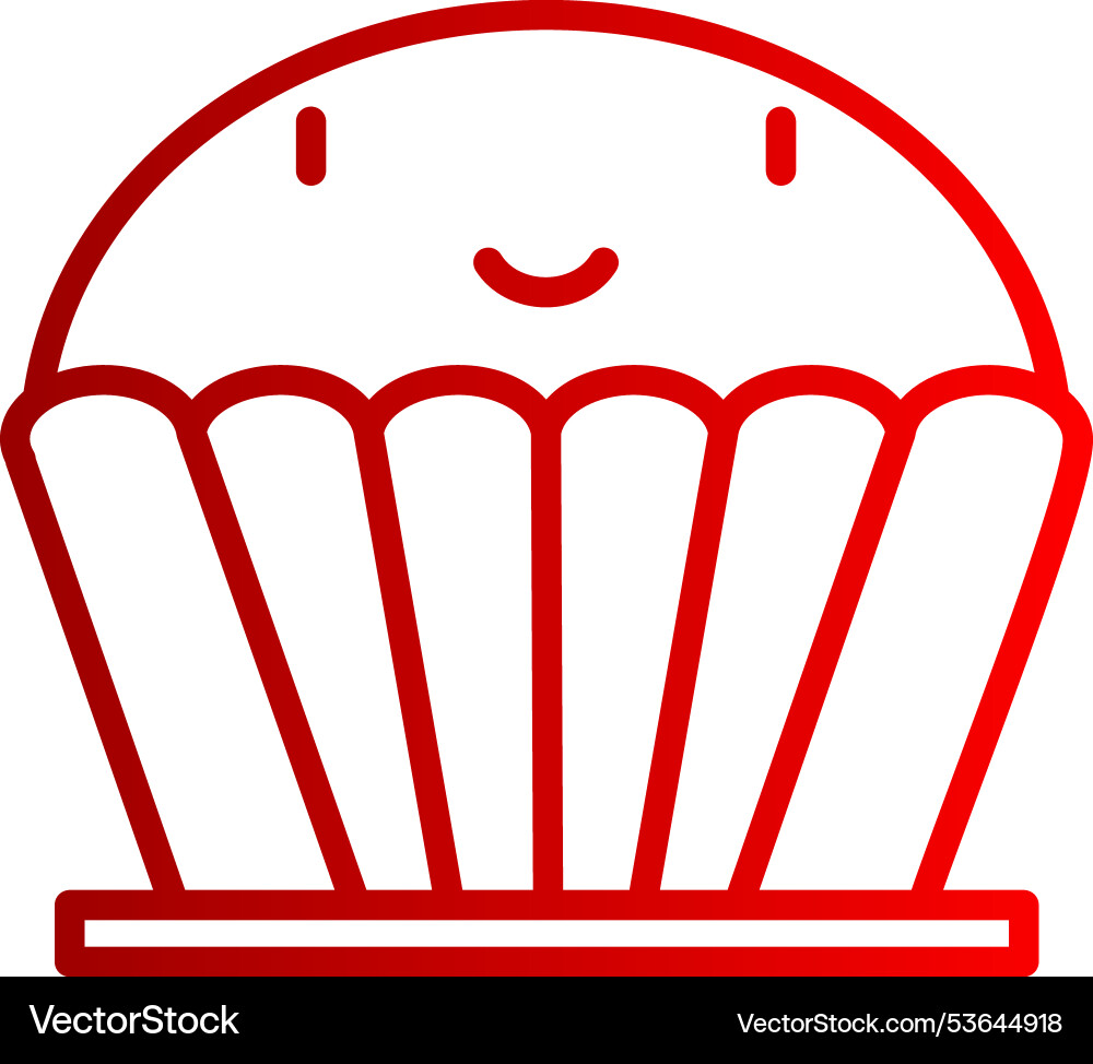 Muffin line gradient icon Vector Image