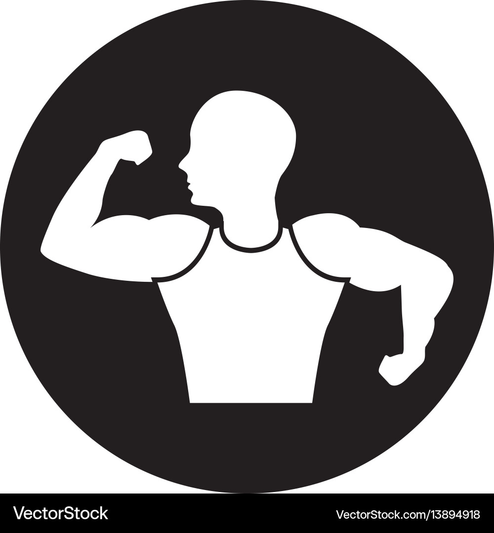 Muscular Man Figure Vector Image