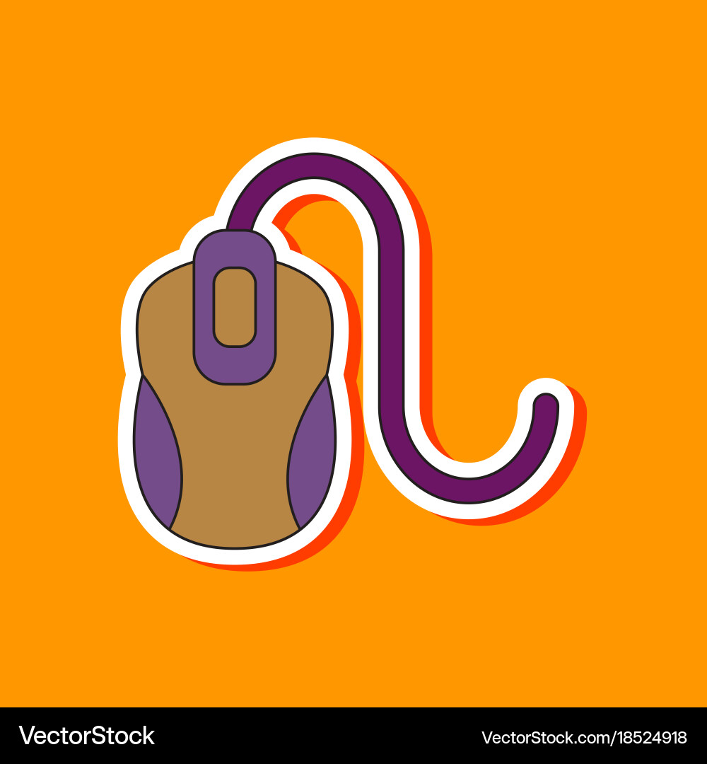 Paper sticker on background of computer mouse Vector Image