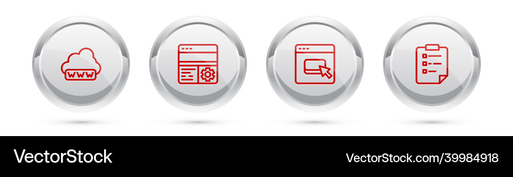 Set line web development debugging browser files Set line web development debugging browser files vector image
