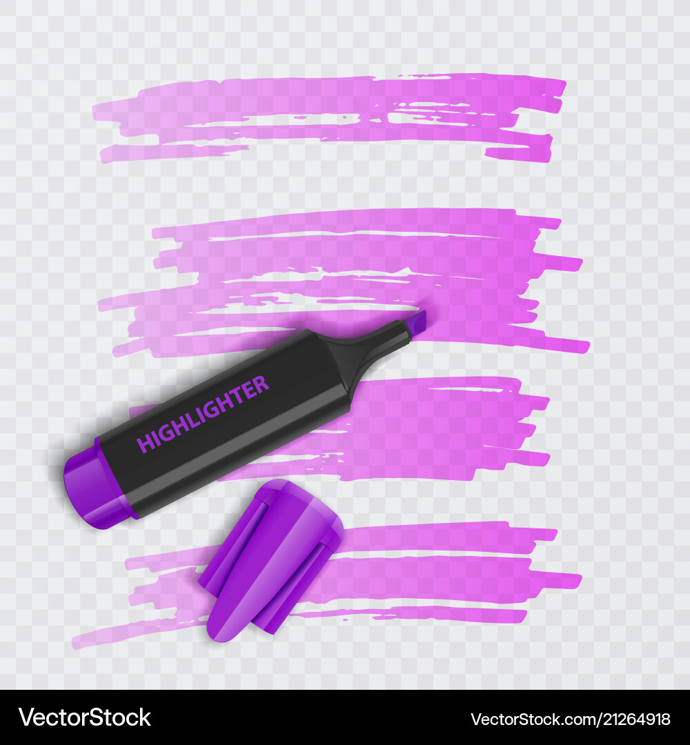 Set of colorful markers with highlighter elements Set of colorful markers with highlighter elements vector image