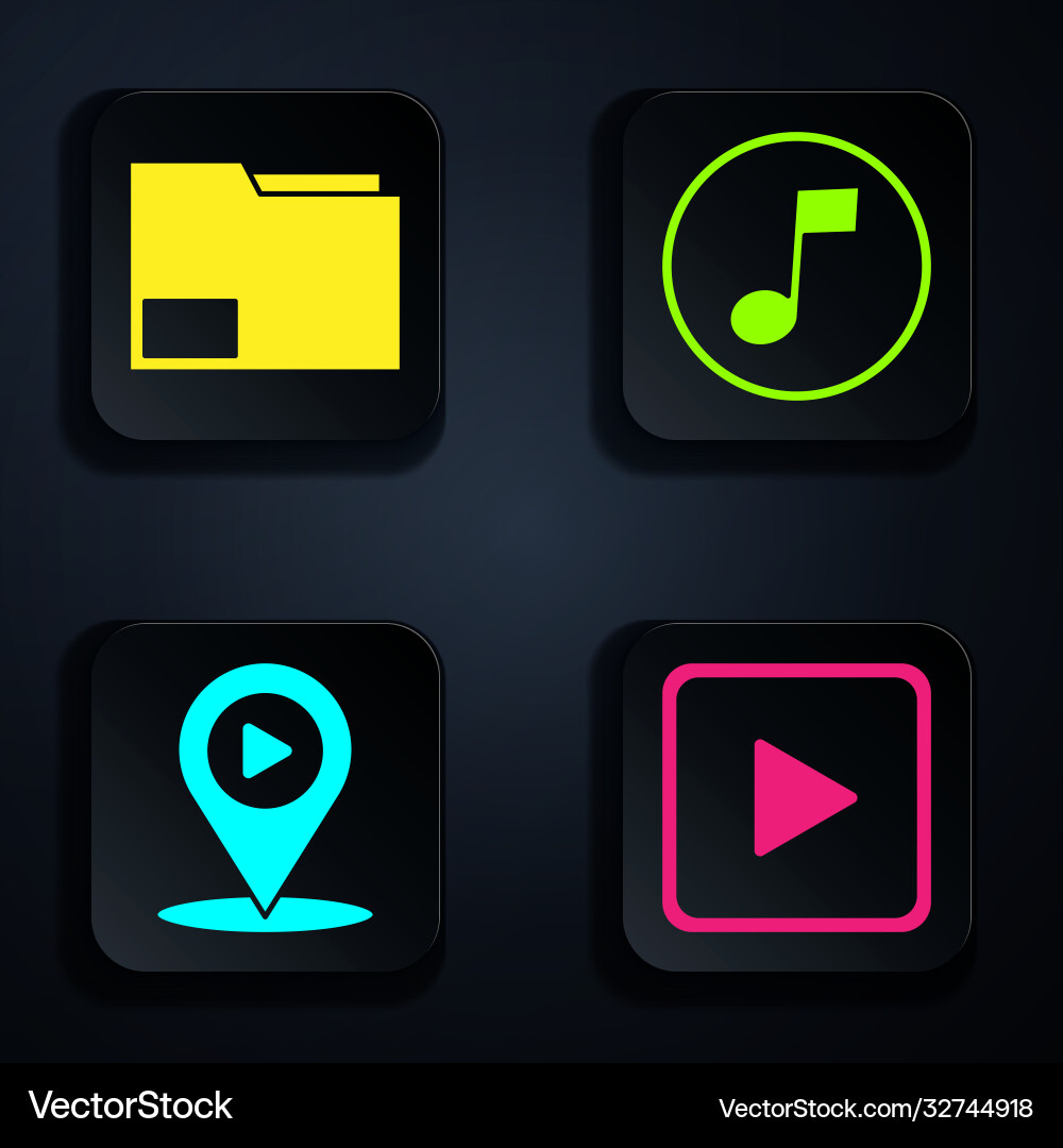 Set play in square document folder digital media Set play in square document folder digital media vector image