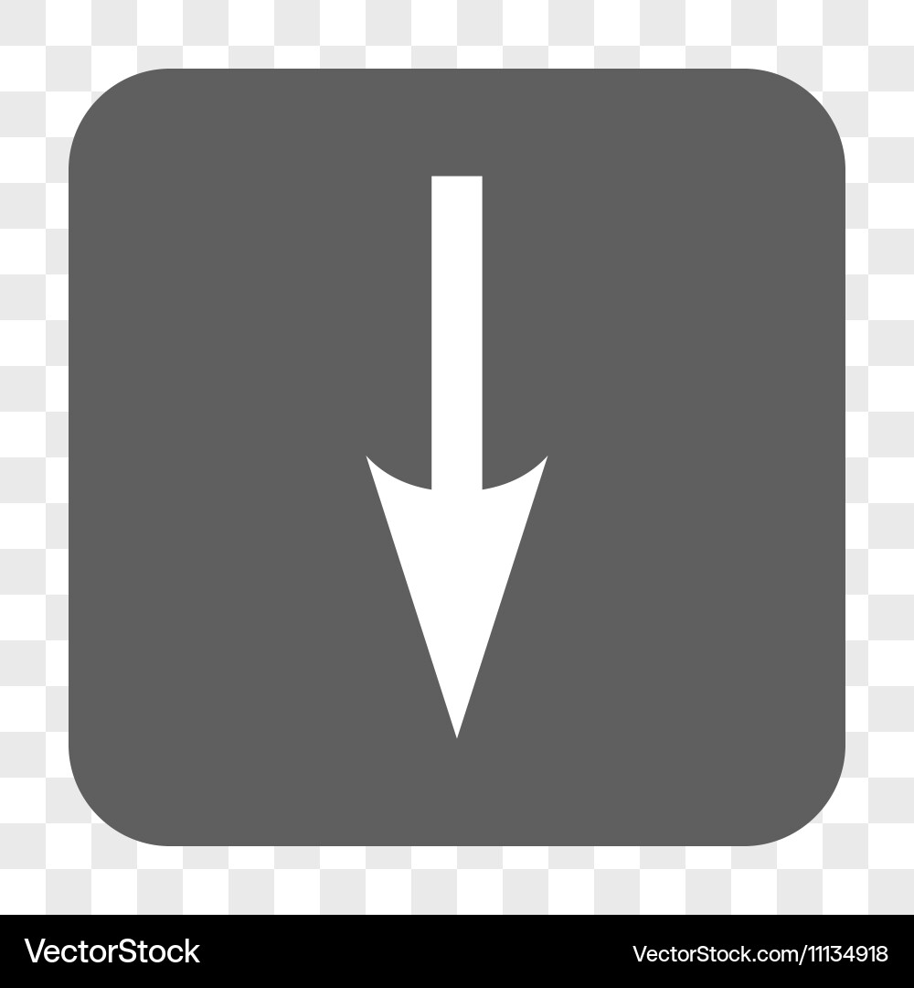 Sharp arrow down rounded square button vector image