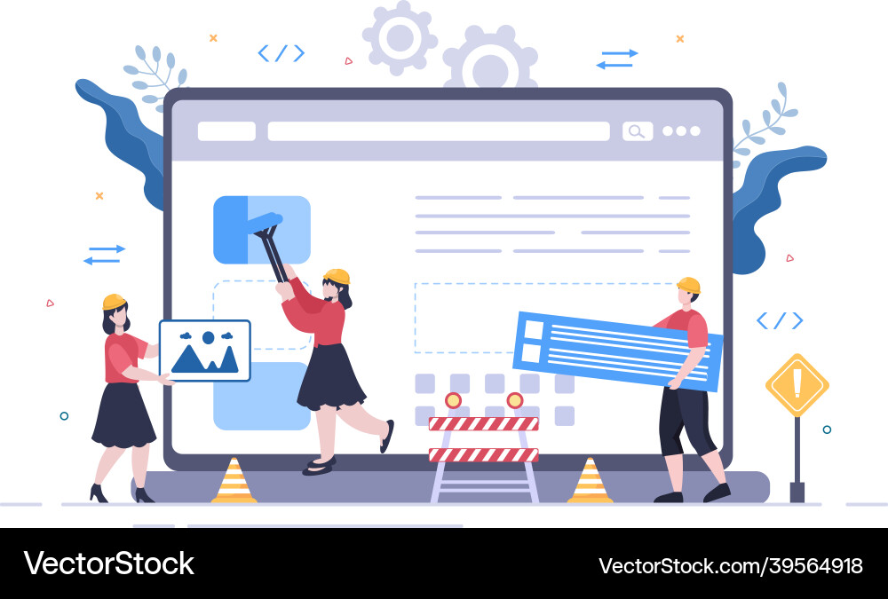 Software system under maintenance error website Software system under maintenance error website vector image