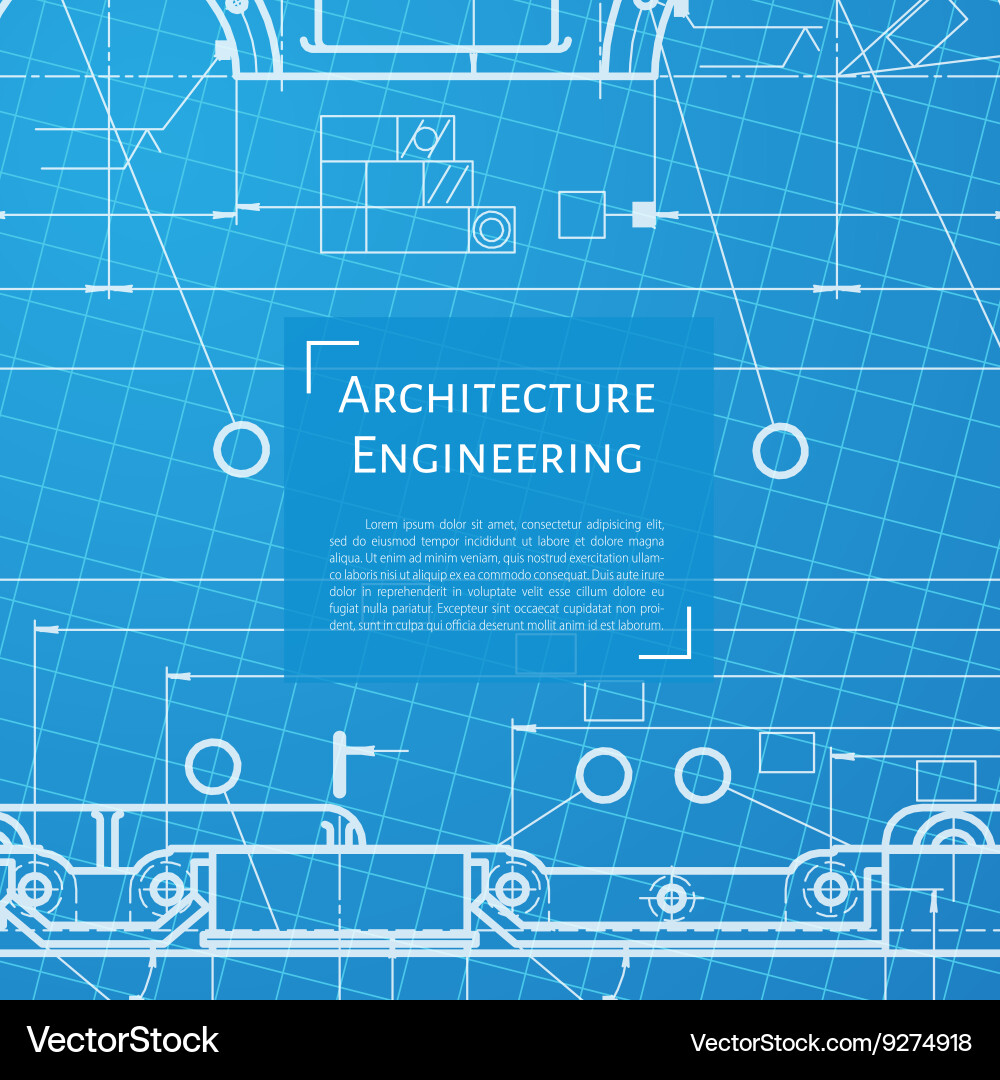Technical blueprint of mechanism Vector Image