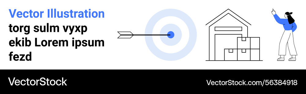 Warehouse management with precise targeting Warehouse management with precise targeting Vector Image
