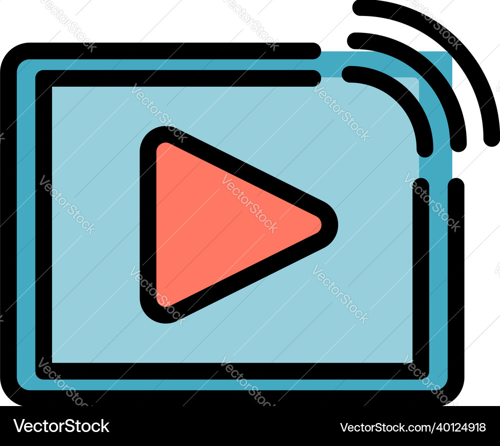 Web video player stream icon color outline Web video player stream icon color outline vector image