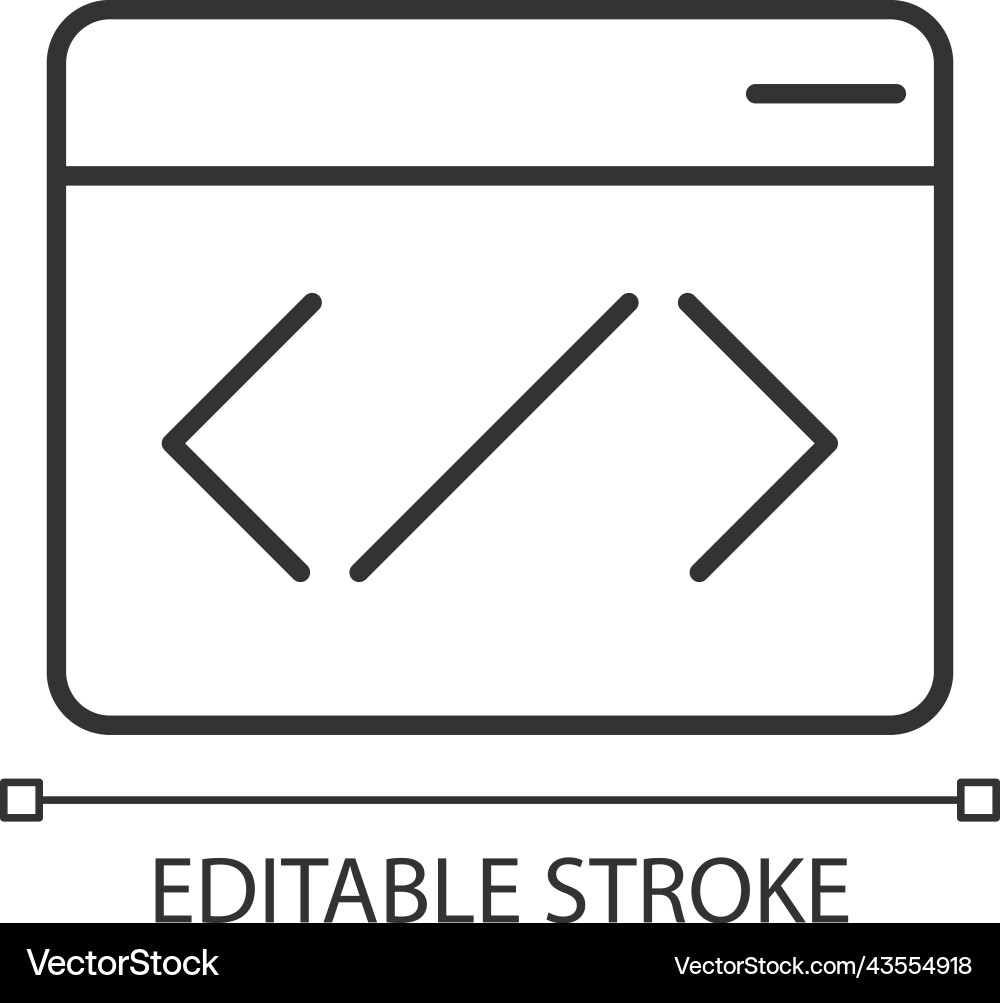 Website source code linear icon Website source code linear icon Vector Image