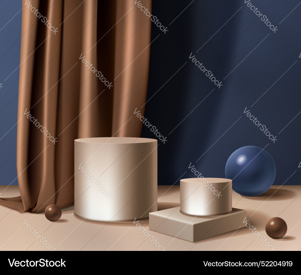 3d Seidenvorhang und Produkt Podium Hintergrund 3d Seidenvorhang und Produkt Podium Hintergrund vektorbild
