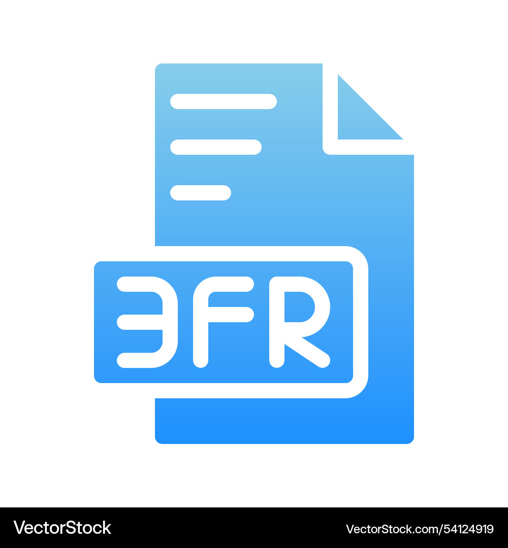 3fr document format icon with modern gradient 3fr document format icon with modern gradient vector image