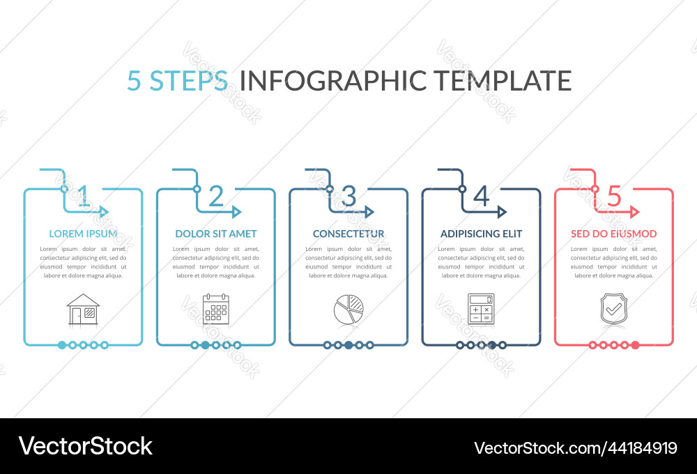 5 Steps Workflow Template vector image
