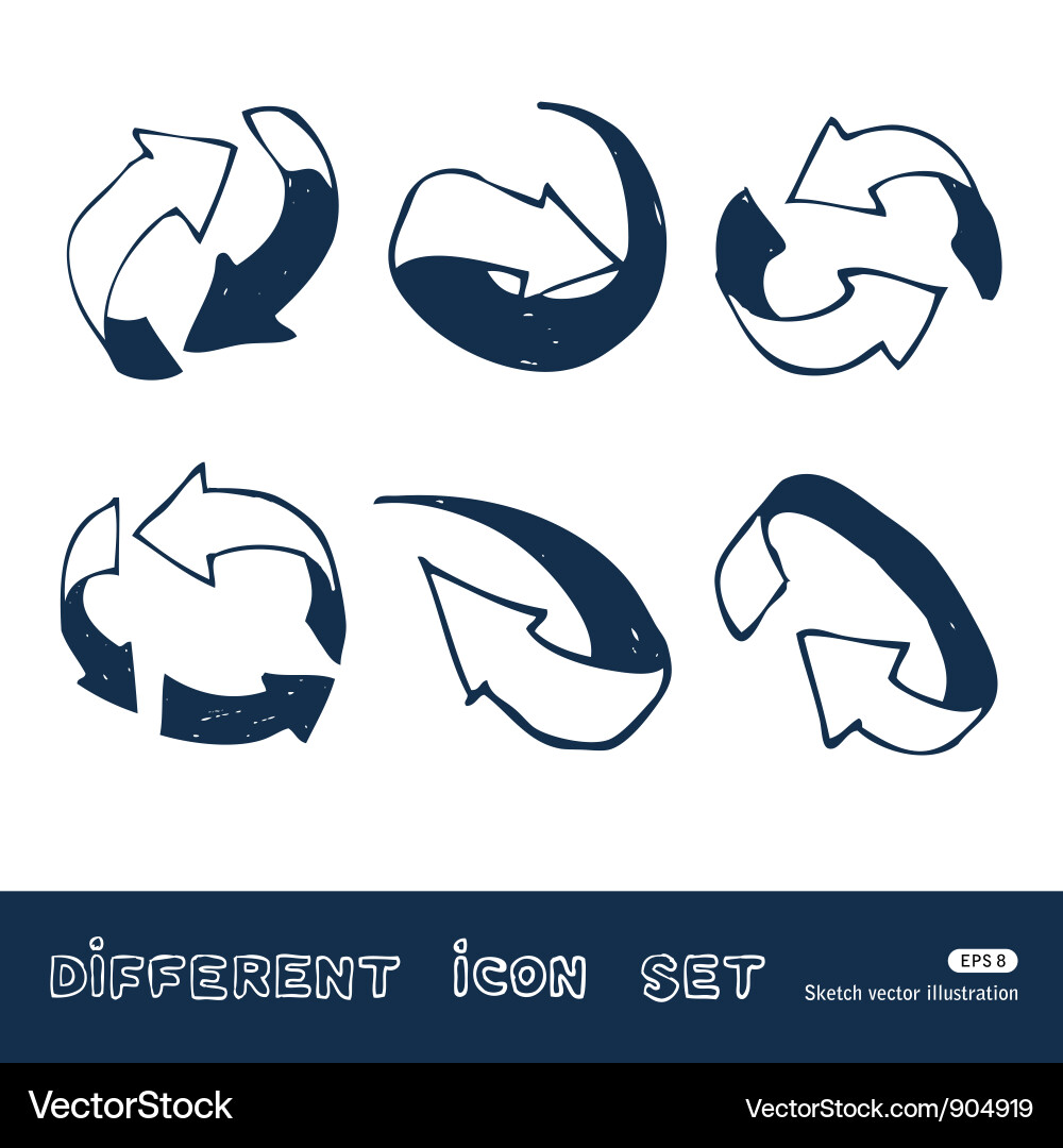 Arrows web icons set Vector Image