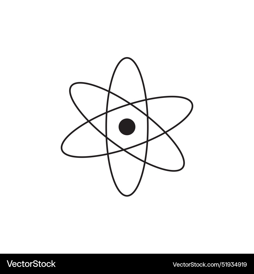 Atom icon in flat style with background Vector Image