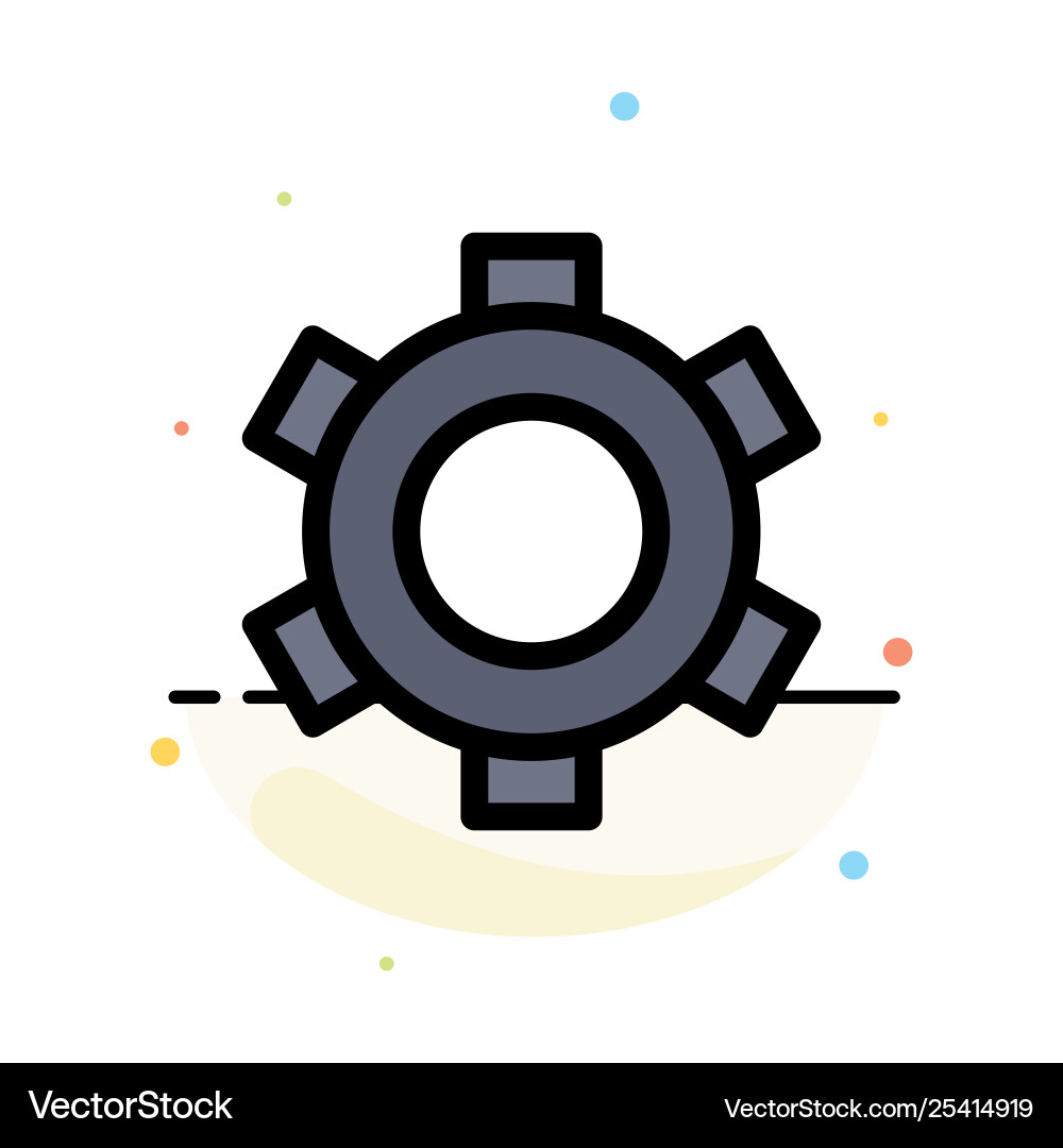 Basic gear setting ui abstract flat color icon vector image
