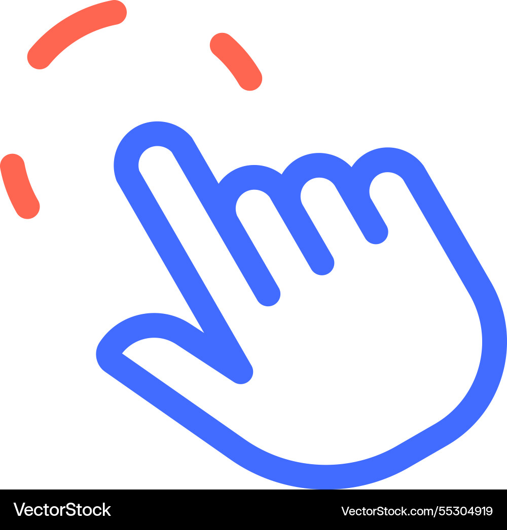 Cartoon hand cursor with index finger extended Cartoon hand cursor with index finger extended vector image