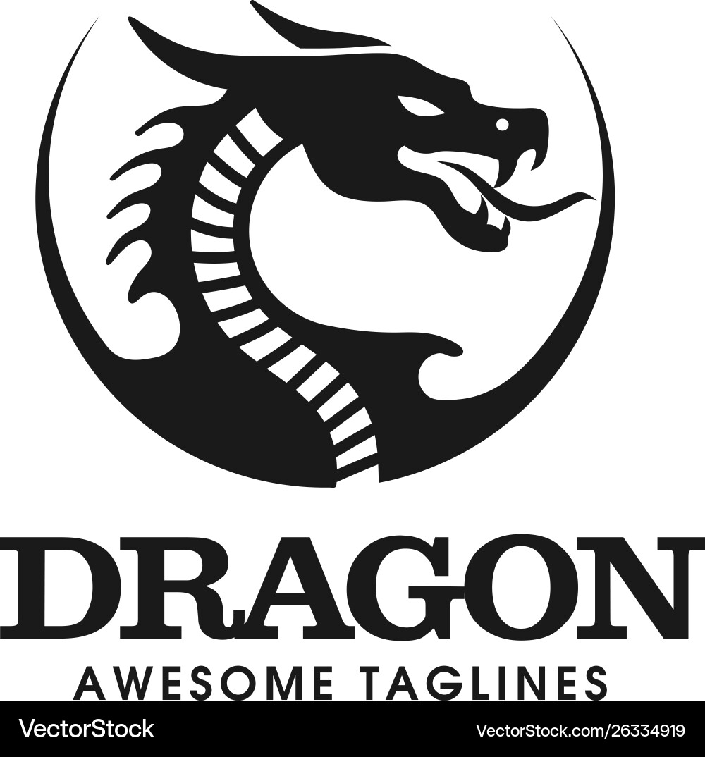 Elegant Dragon Head Logo Royalty Free Vector Image