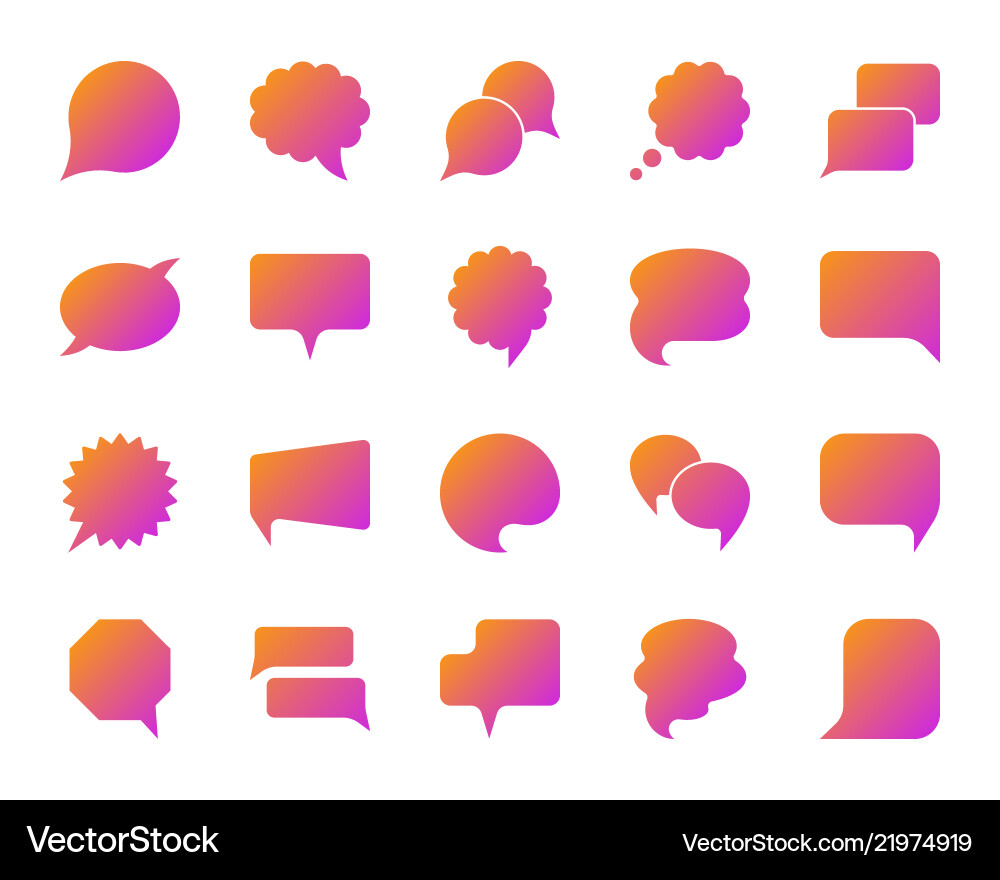 Gradient Speech Bubbles - Icon Set vector image