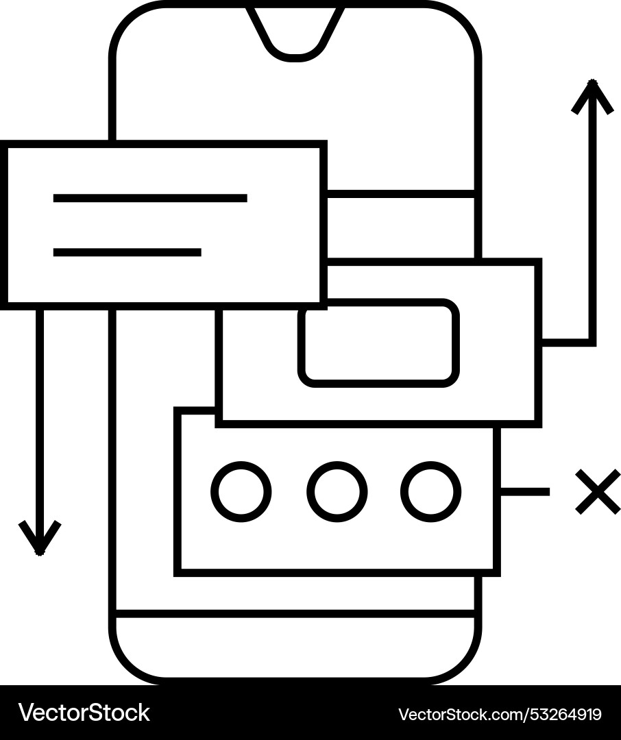 Hierarchy ux ui design line icon Hierarchy ux ui design line icon vektorbild