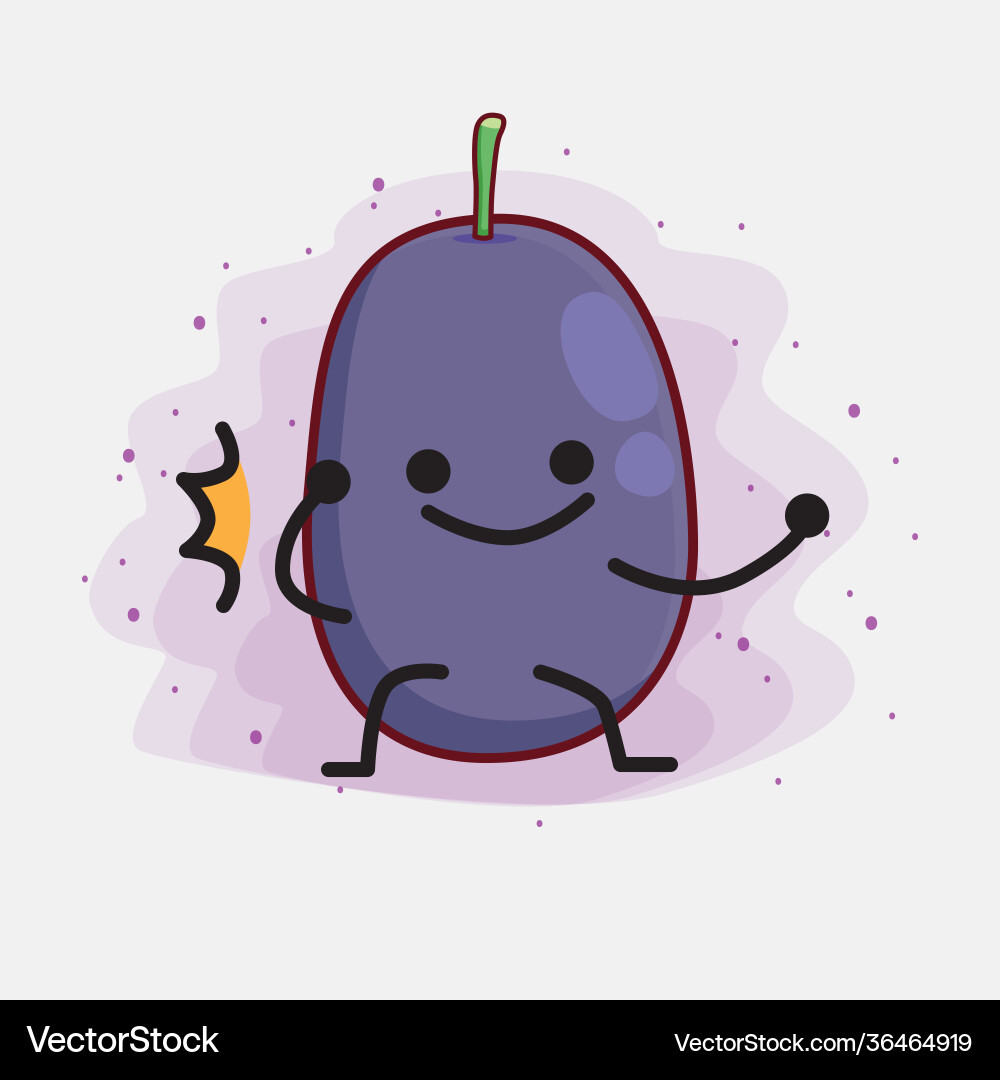 Java plum fruit cute character with simple face Vector Image