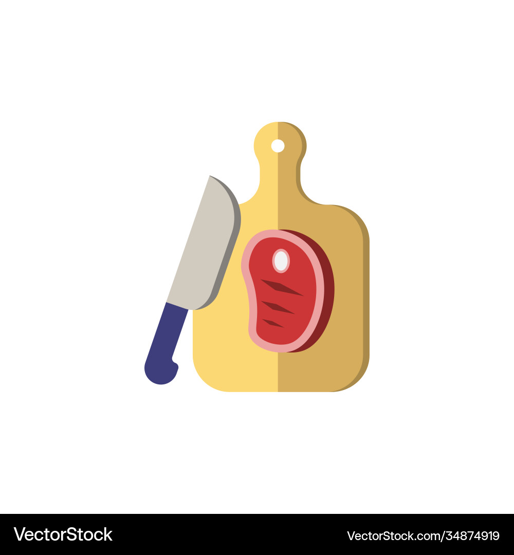Knife and cutting board icon simple element from Vector Image