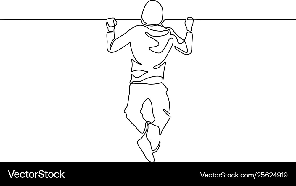 Man Pulling Himself Up on Bar vector image