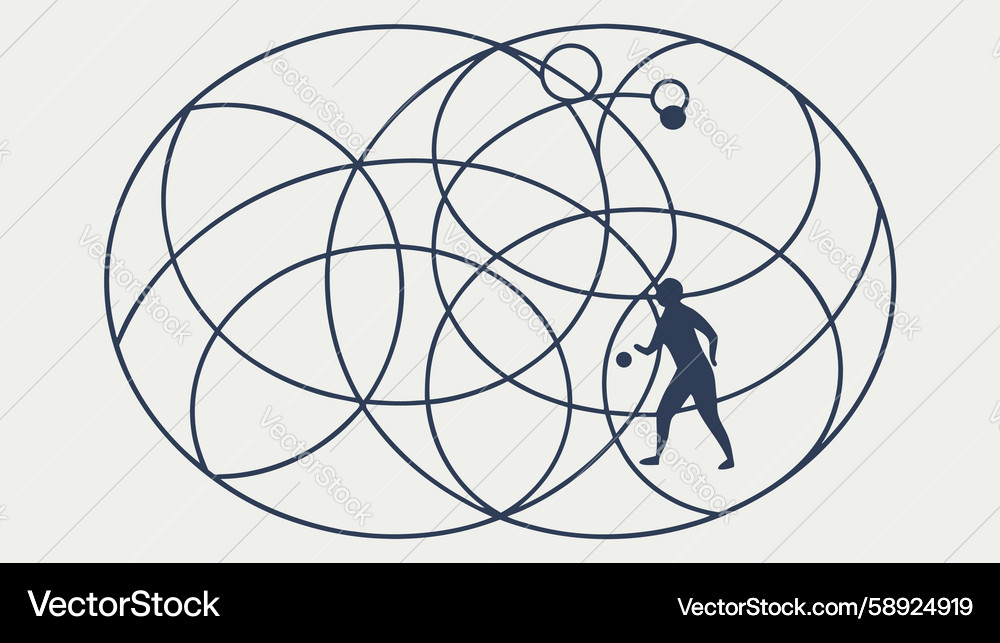 Man within sacred geometry abstract pattern Vector Image
