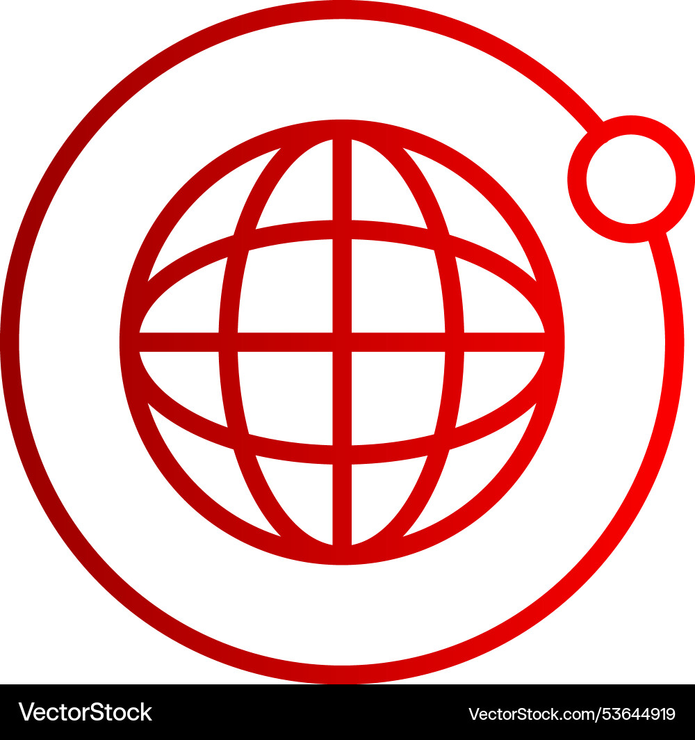 Orbit network line gradient icon Vector Image