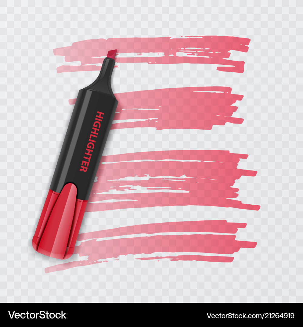 Set of colorful markers with highlighter elements Set of colorful markers with highlighter elements vector image