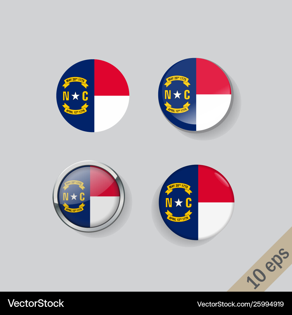 Set round buttons with image north Set round buttons with image north vector image