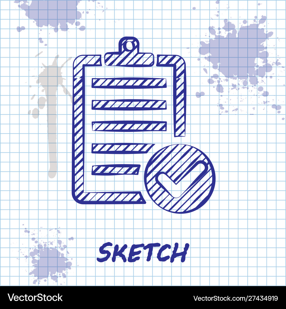 Sketch line verification delivery list Sketch line verification delivery list vector image