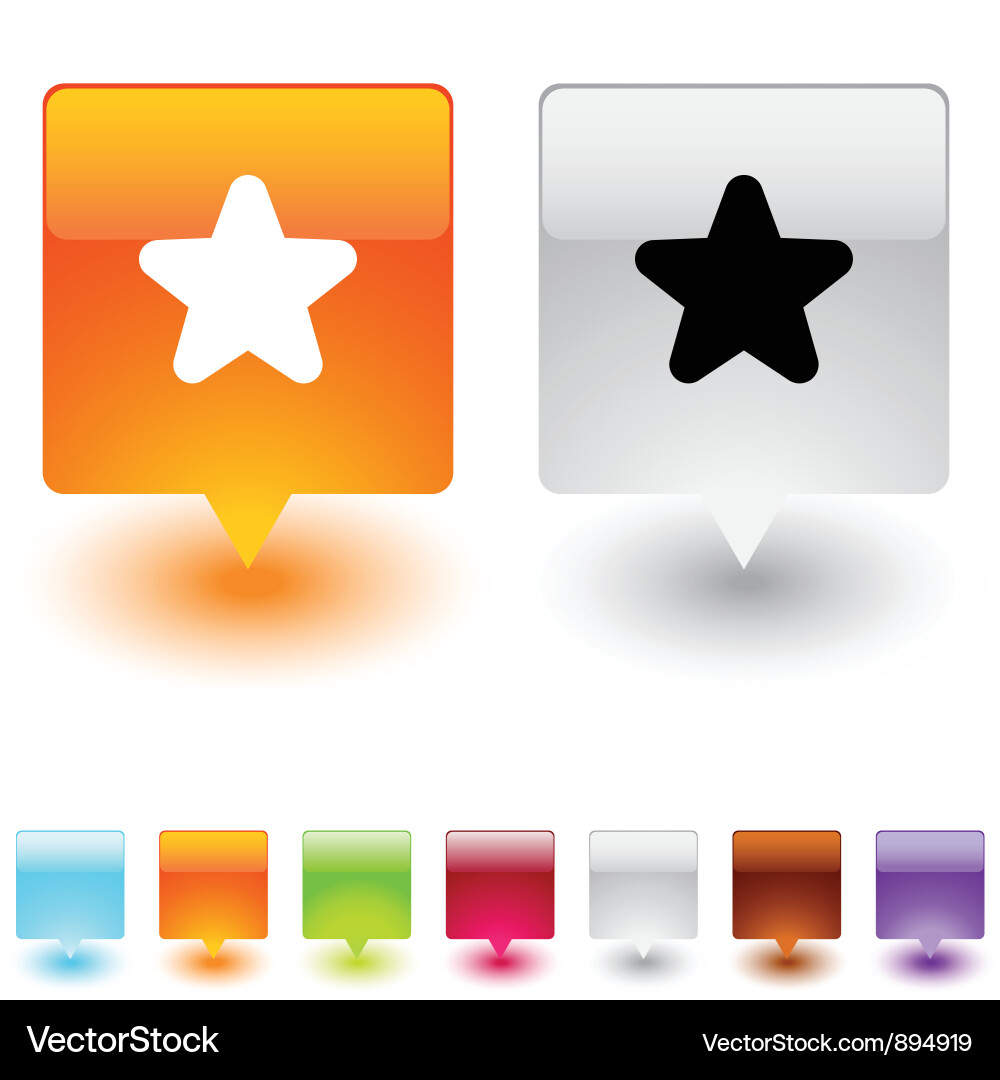 Star square button Vector Image