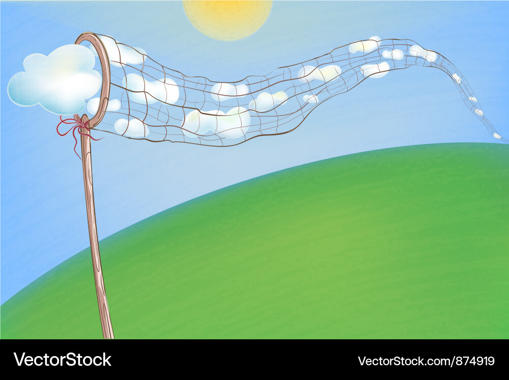 Summer clouds in the net Vector Image