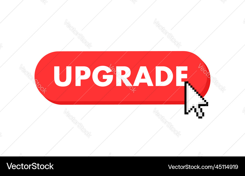 Upgrade button with cursor pointer click Upgrade button with cursor pointer click vector image