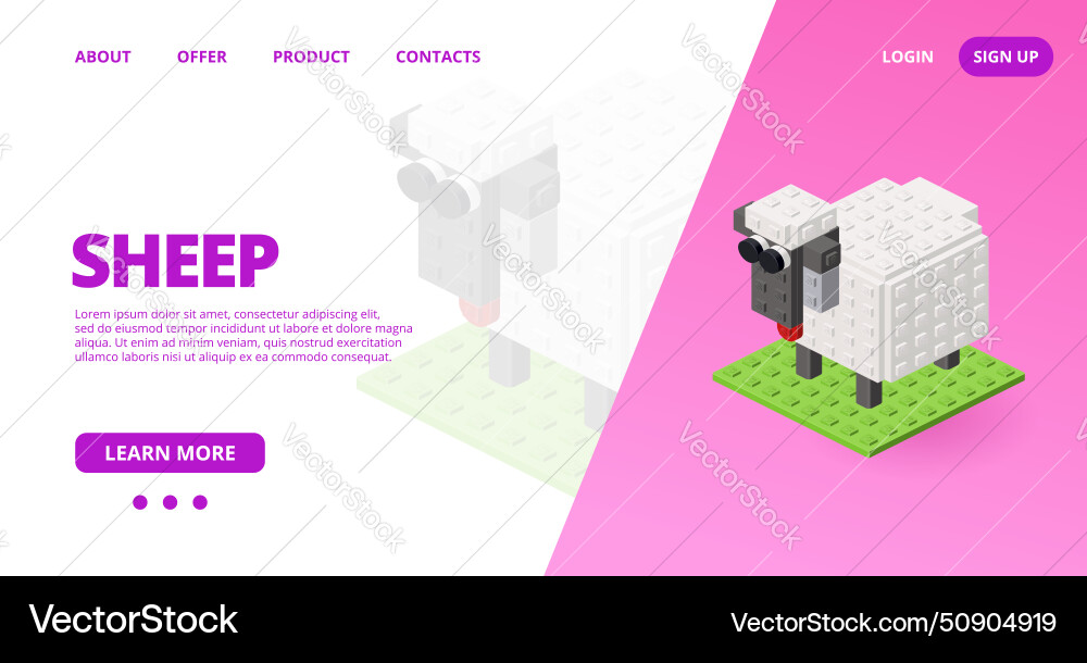Web template with a sheep Web template with a sheep vector image