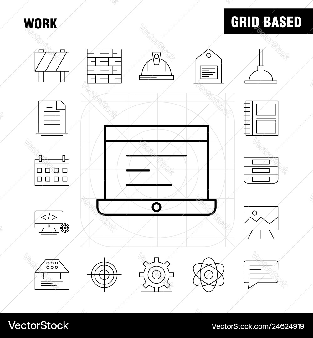 Work line icon for web print and mobile uxui kit Work line icon for web print and mobile uxui kit vector image