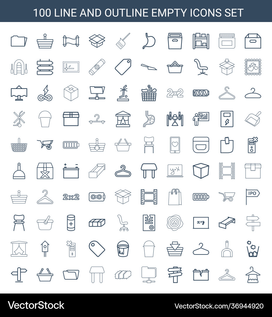100 empty icons (36944920) – Free Vector | VectorStock