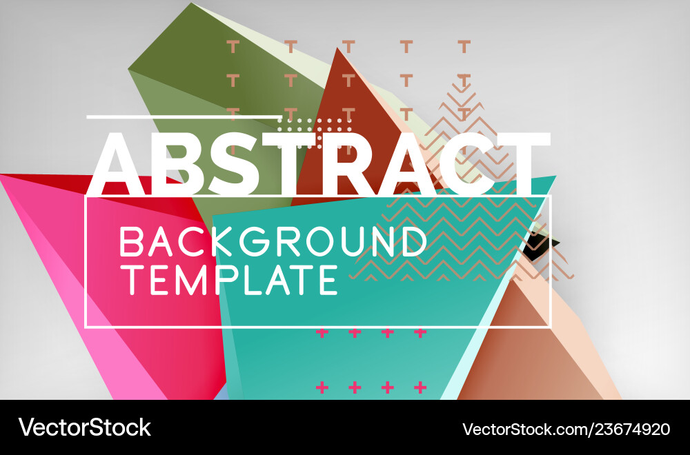 3d geometric triangular shapes abstract background vector image