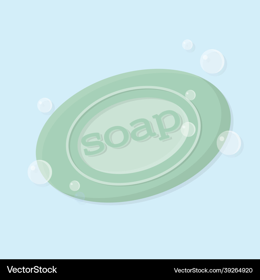 A solid bar of soap with bubbles Vector Image