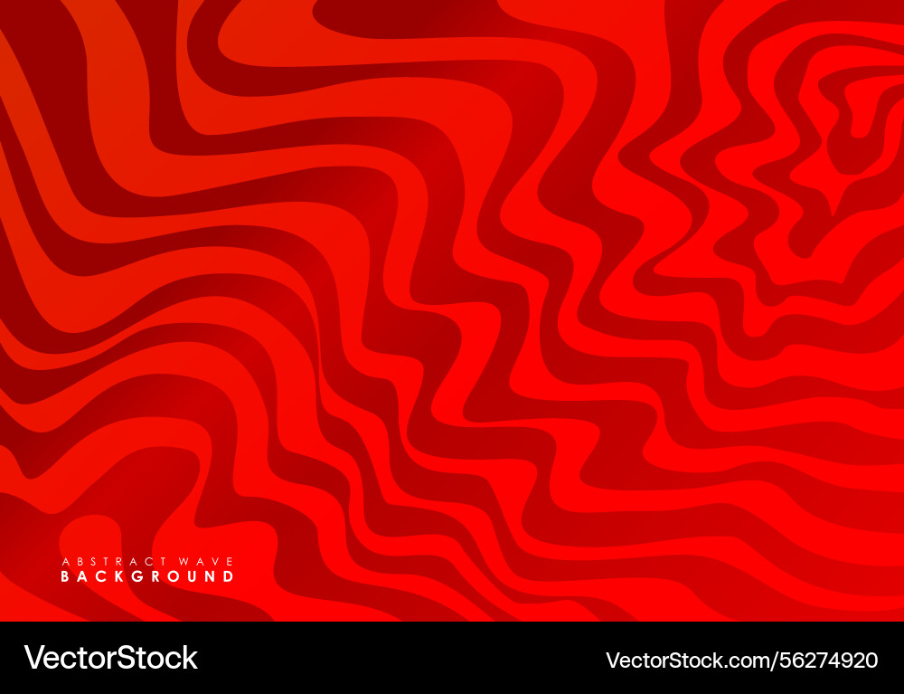 Abstract horizontal background with red waves Vector Image