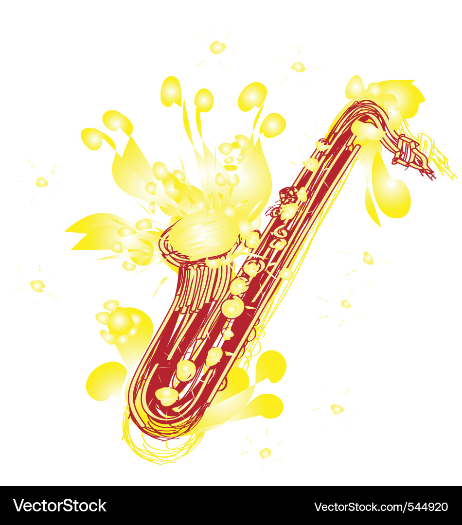 Abstract sketchy sax Vector Image