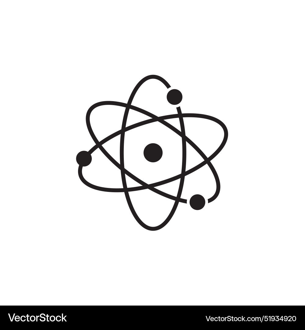 Atom icon in flat style with background Vector Image